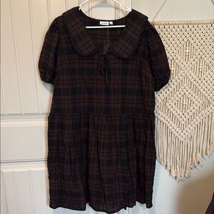 NWT Torrid Black/Brown Plaid Dress size 1X